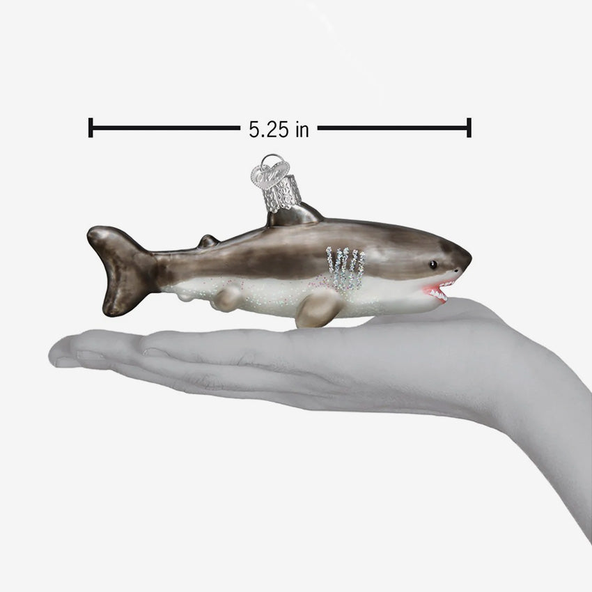 Old World Christmas | Blown Glass Ornament - Great White Shark