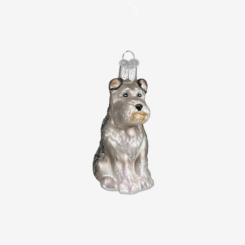 Old World Christmas | Blown Glass Ornament - Grey Schnauzer