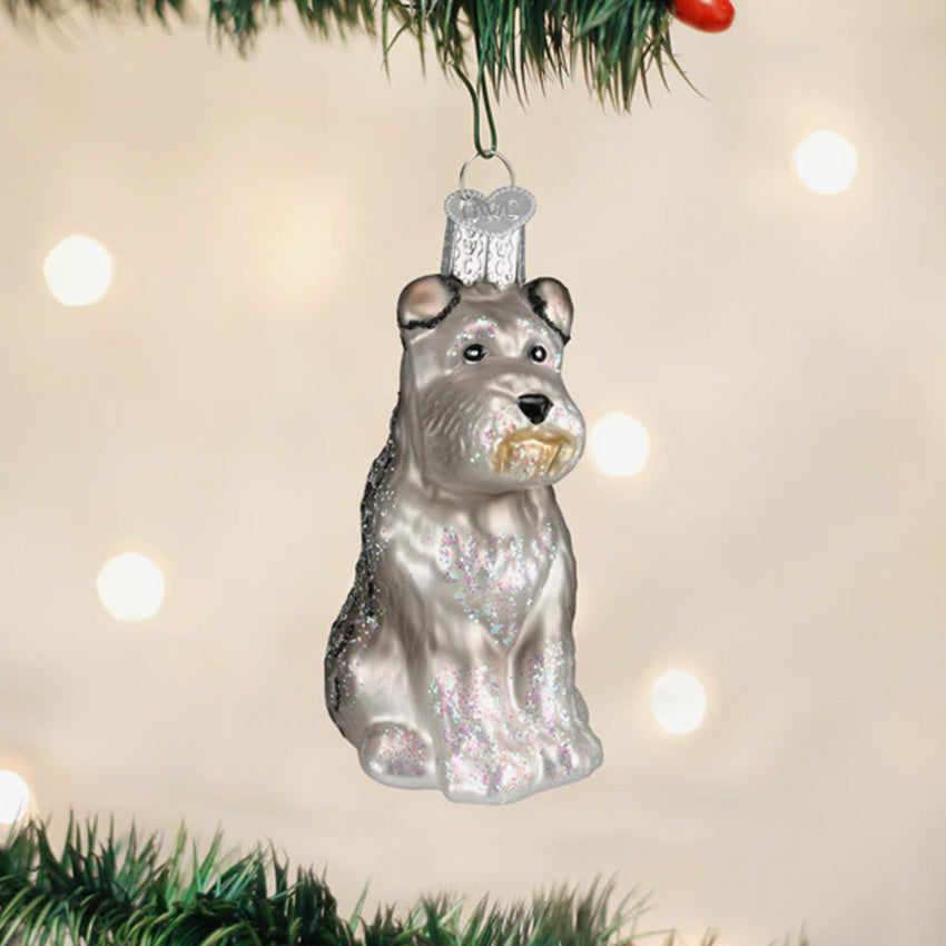 Old World Christmas | Blown Glass Ornament - Grey Schnauzer