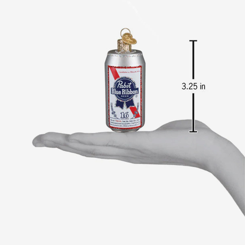 Old World Christmas | Ornement en verre soufflé - Canette de bière Pabst Blue Ribbon