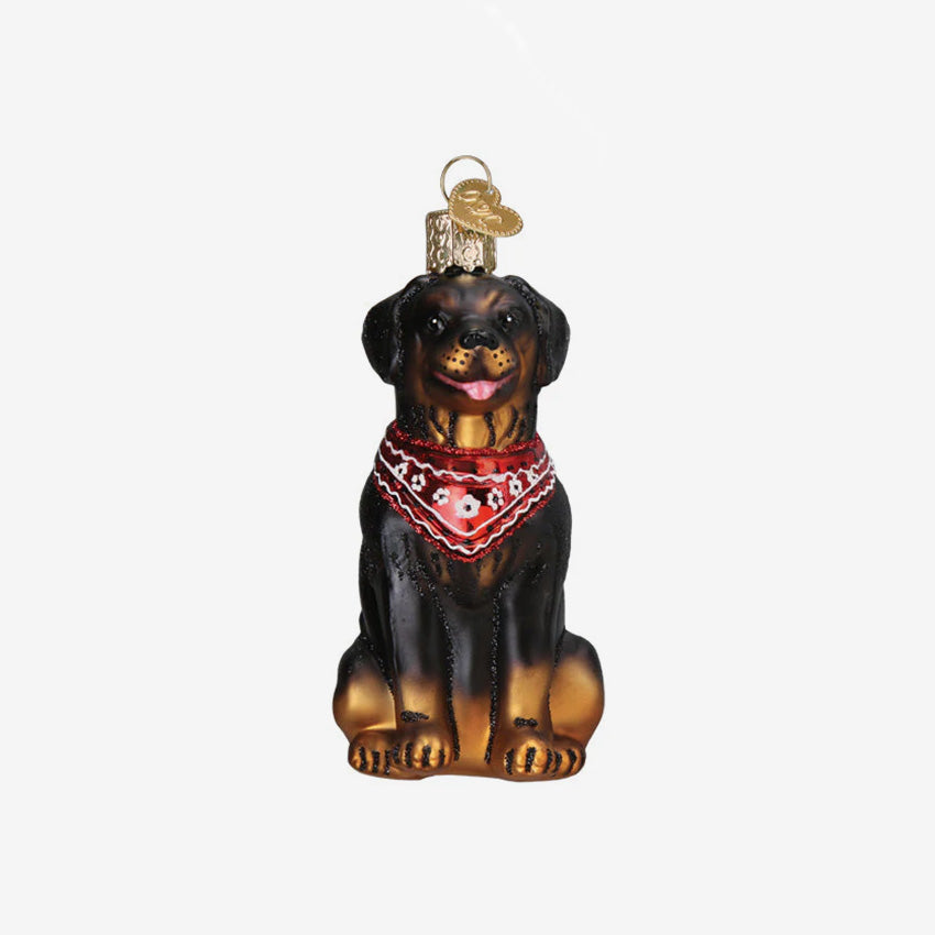 Old World Christmas | Blown Glass Ornament - Rottweiler