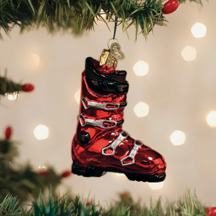 Old World Christmas | Blown Glass Ornament - Ski Boot