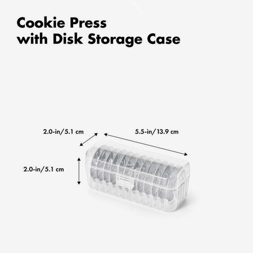 Ensemble de presse à biscuits OXO blanc en acier inoxydable et plastique H : 10.25 in