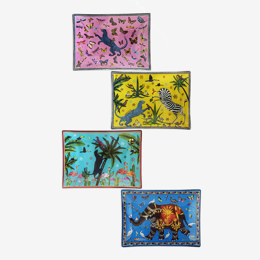 Ortigia | Boîte Jungle de plaques de verre – Ensemble de 4