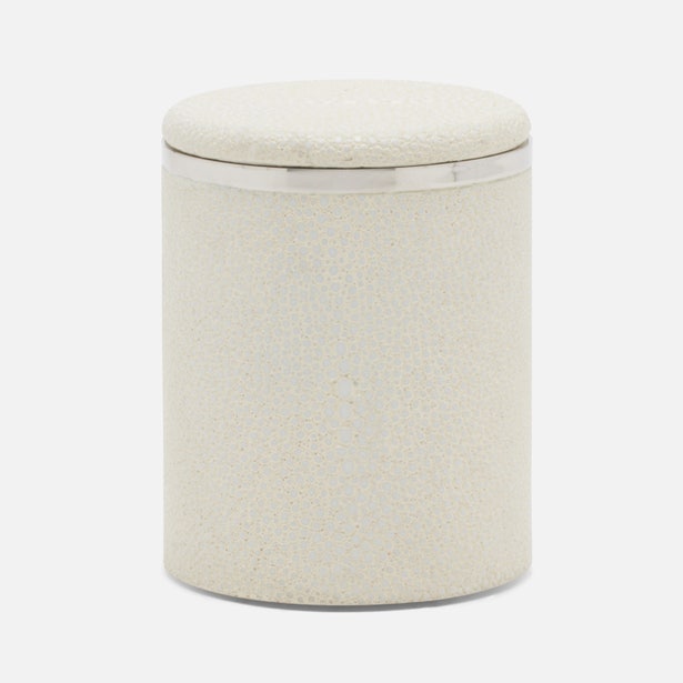 Pigeon & Poodle | Bradford Bath Canister - White & Silver