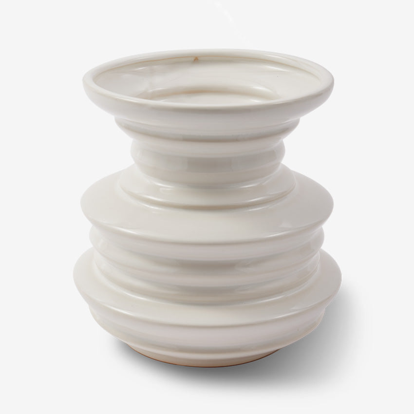 Polspotten | Stacked Plates Vase - White