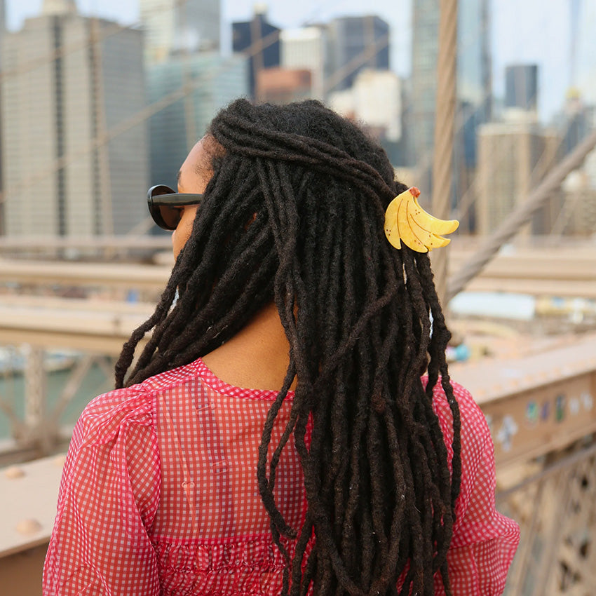 Solar Eclipse | Hand-painted Banana Claw Hair Clip
