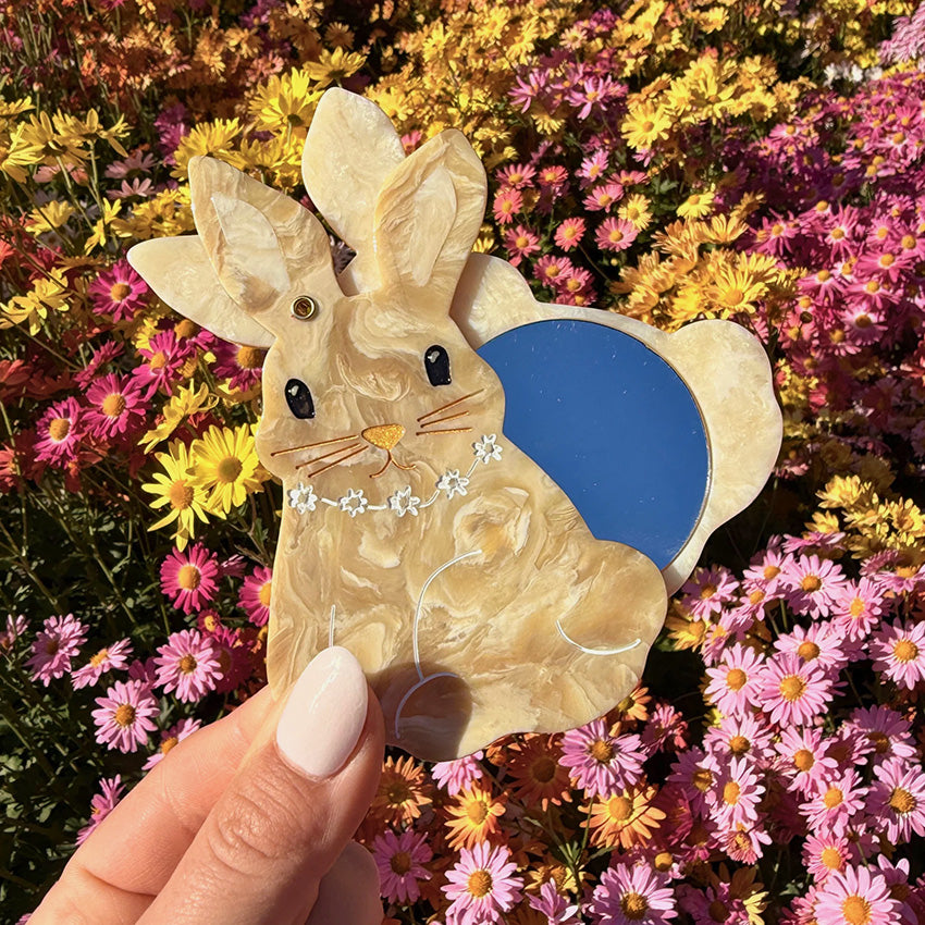 Solar Eclipse | Hand-painted Bunny Compact Mirror
