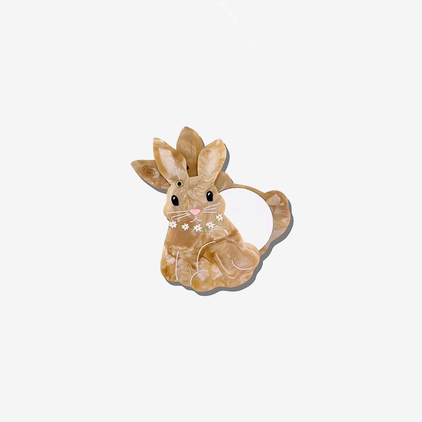 Solar Eclipse | Hand-painted Bunny Compact Mirror
