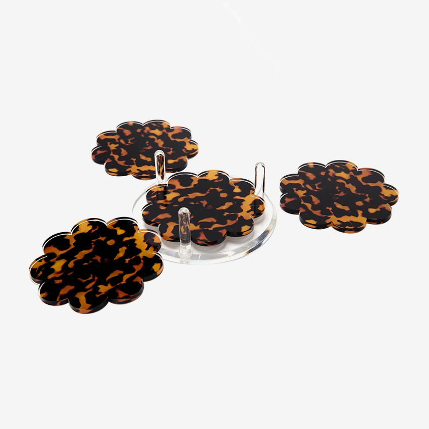 Tara Wilson Designs | Scallop Drink Coasters - Tortoise
