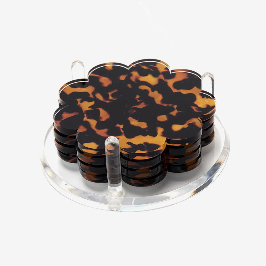 Tara Wilson Designs | Scallop Drink Coasters - Tortoise