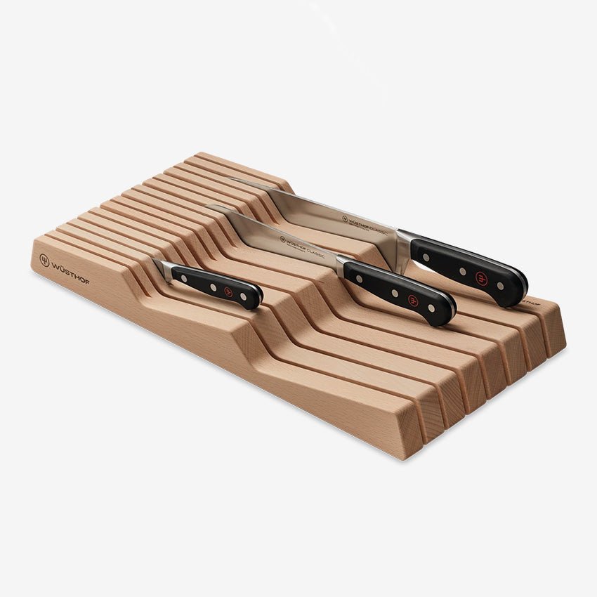 Wusthof | Knife Storage 15 Slot Beech In-Drawer Knife Tray