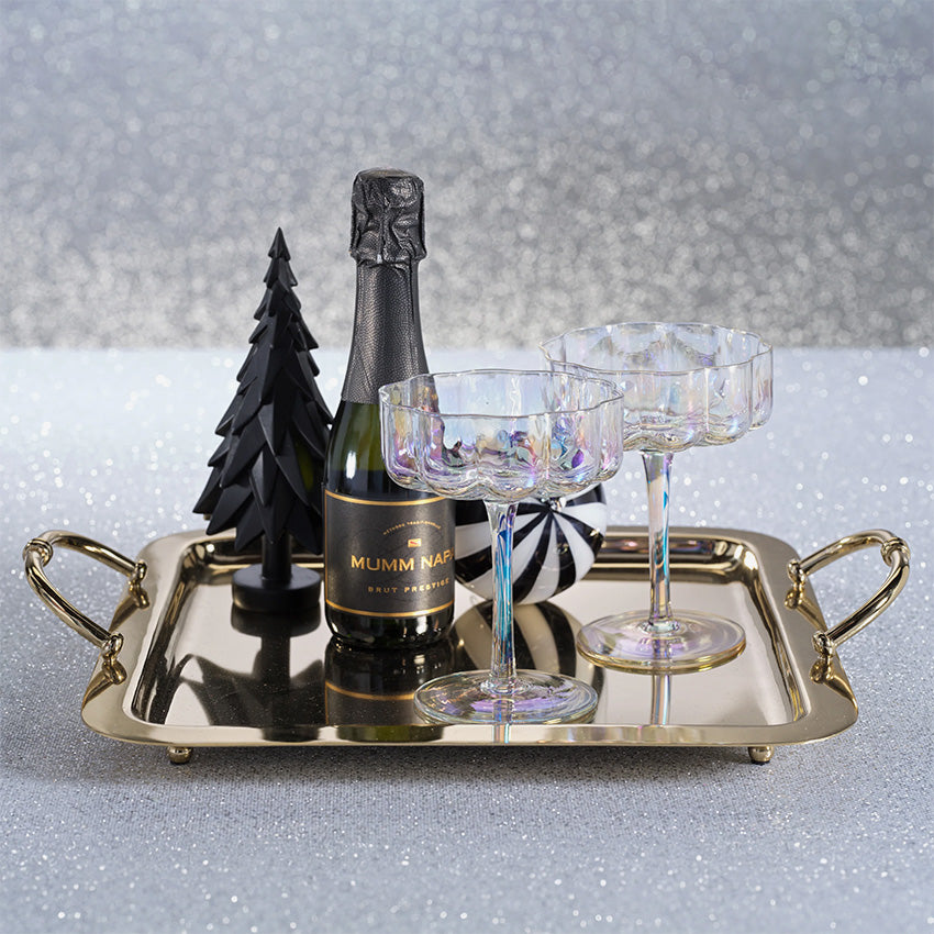 Zodax | Plateau Manetta en acier et laiton - Or poli