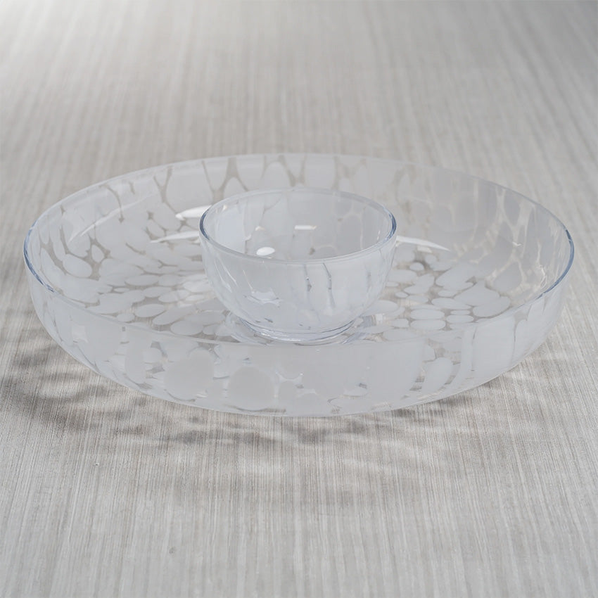 Zodax | Orani Essence Chip and Dip Ensemble - Clear with White Confetti