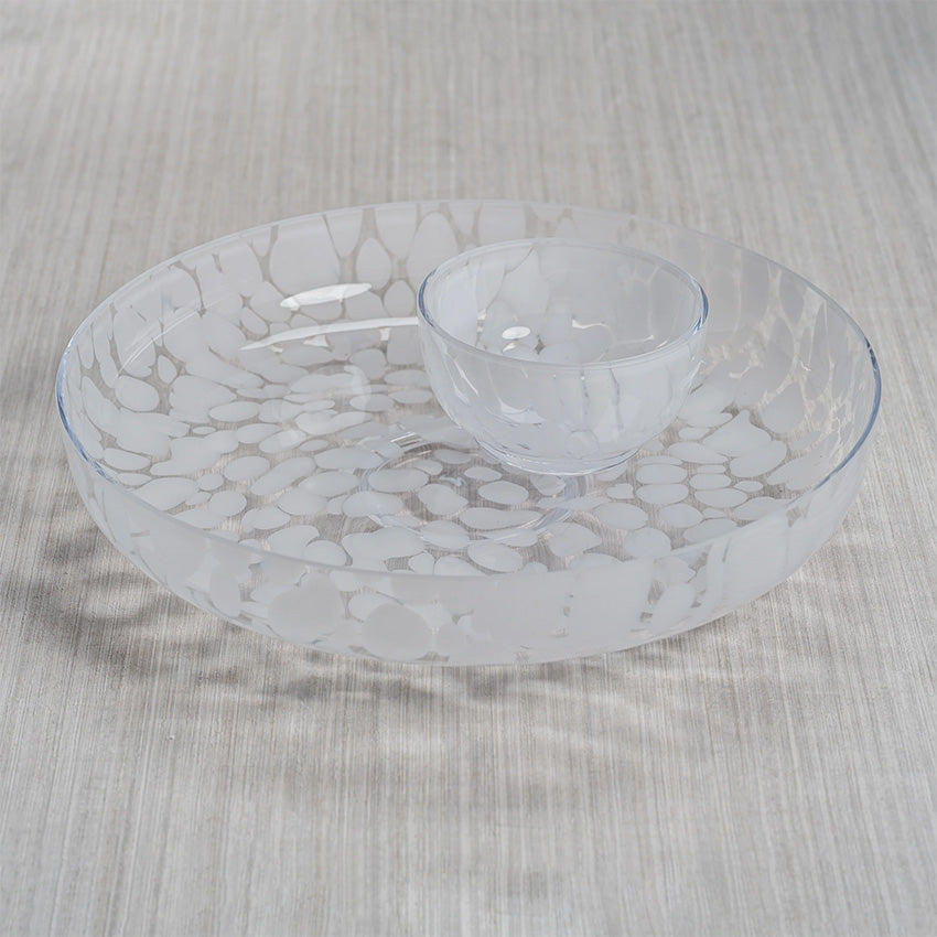 Zodax | Orani Essence Chip and Dip Ensemble - Clear with White Confetti