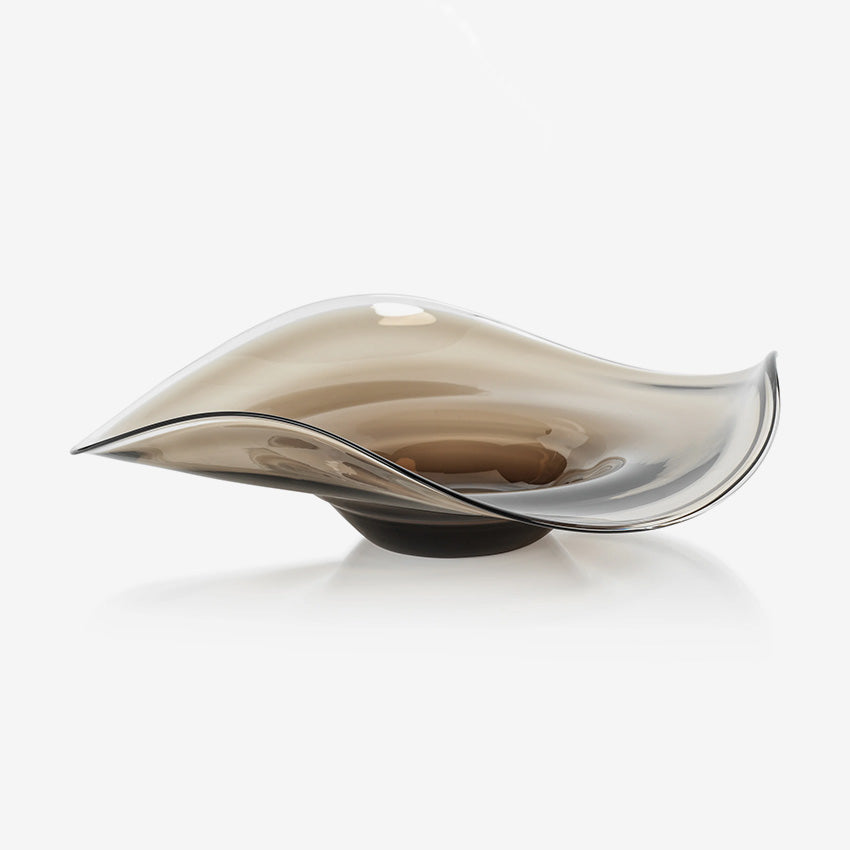 Zodax | Tropezana Wave Glass Bowl - Taupe