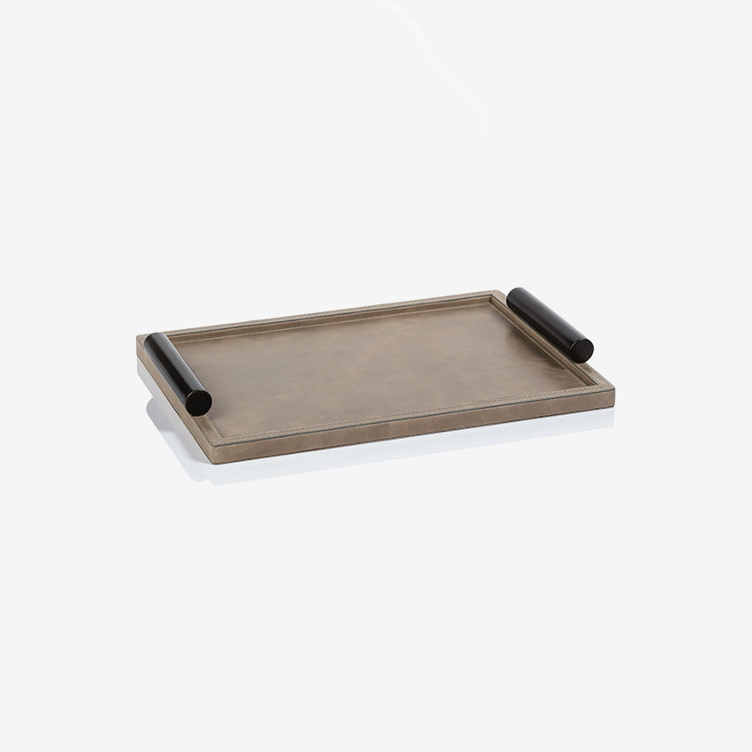 Zodax | Bellecote Rectangular Serving Tray - Mink Leather