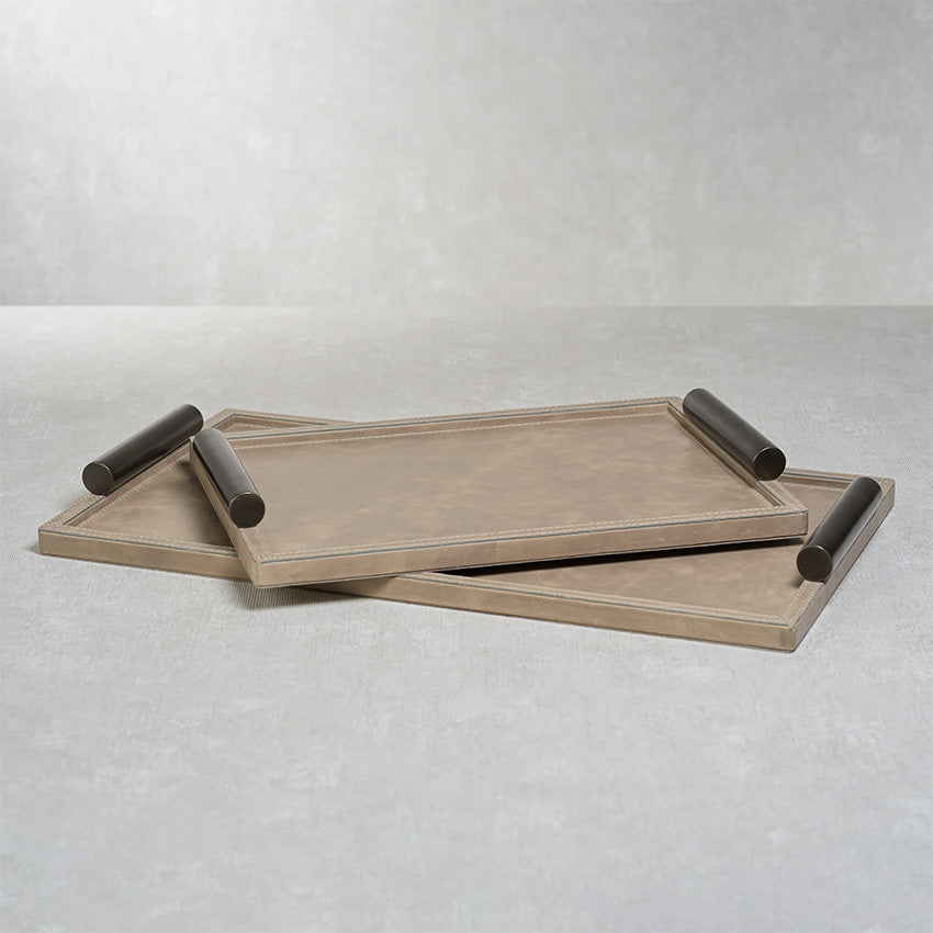 Zodax | Bellecote Rectangular Serving Tray - Mink Leather