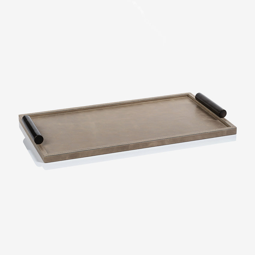 Zodax | Bellecote Rectangular Serving Tray - Mink Leather