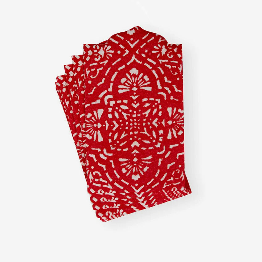 Caspari | Annika Serviette de table rouge