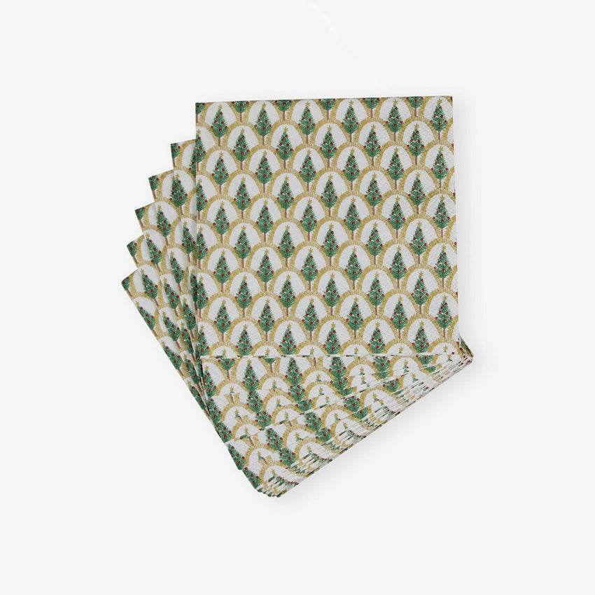 Caspari | Serviette En Papier Déco Noël Or