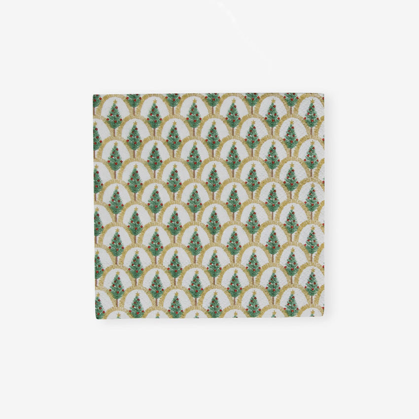 Caspari | Serviette En Papier Déco Noël Or