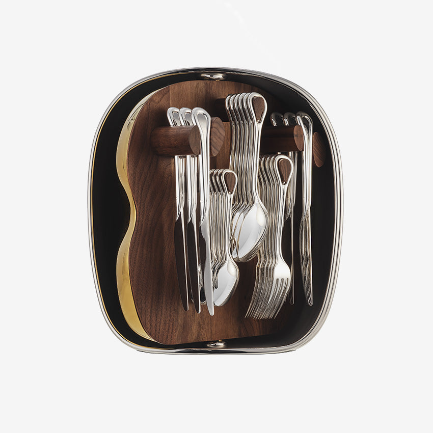 Christofle | Carrousel Two-Tone Shell Silver-Plated 24-Piece Flatware Set