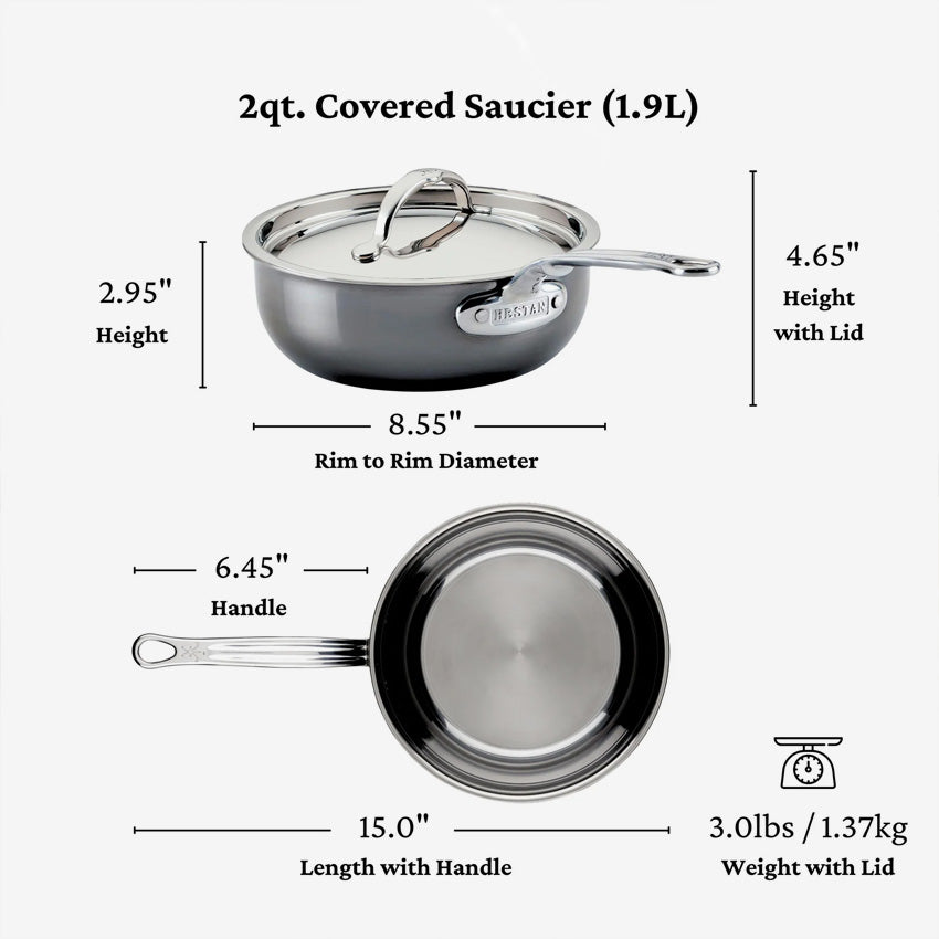 Hestan | NanoBond Covered Saucier - 2Qt