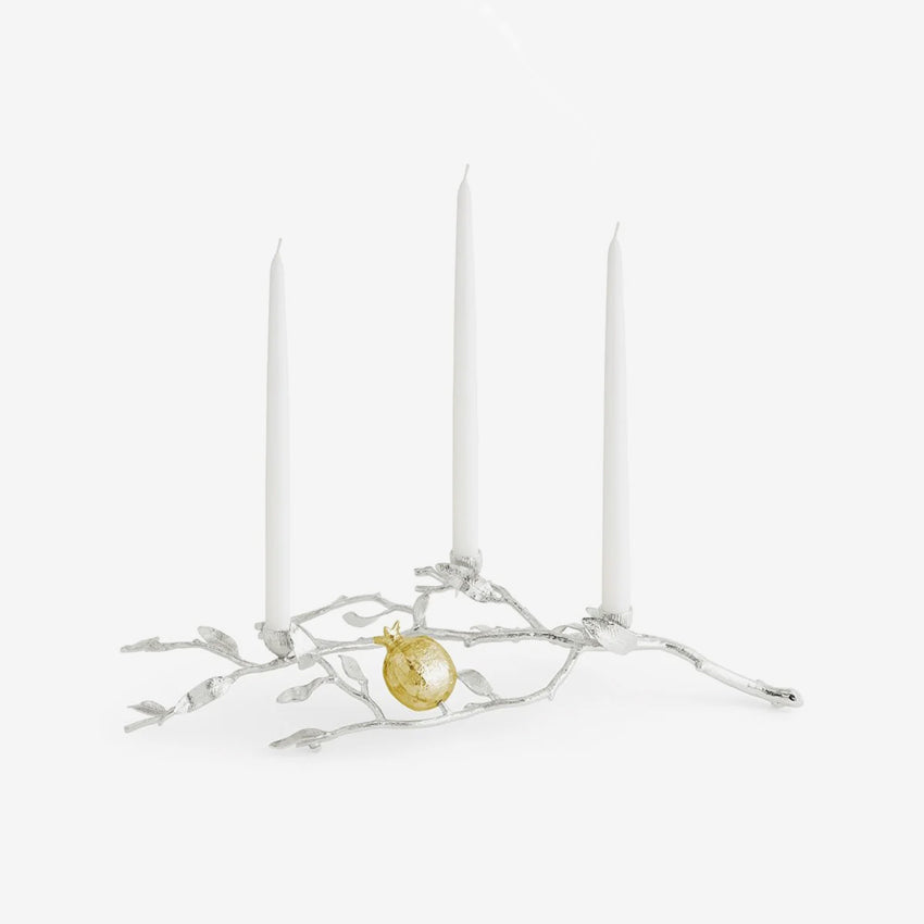 Michael Aram | Bougeoirs bas pomegranate – Argent et or