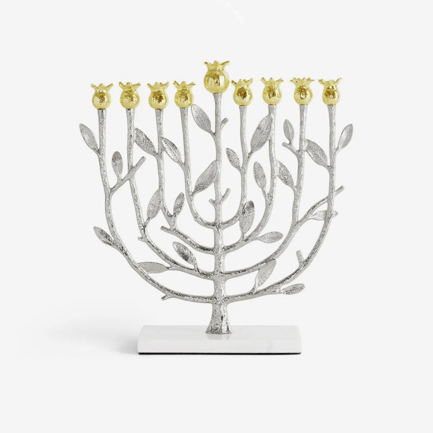 Michael Aram | Menorah Pomegranate - Argent et or