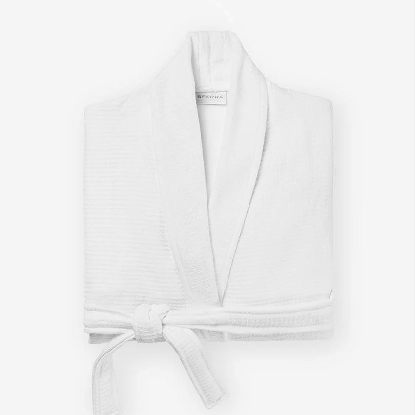 Sferra | Berkley Bath Robe Terry/Waffle Reverse - White