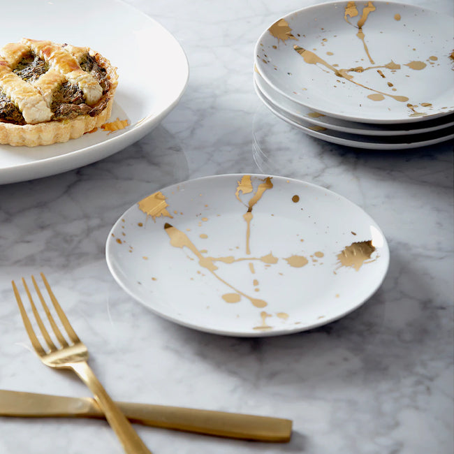 Maison Lipari 1948 Canapé Plate Set - White & Gold  JONATHAN ADLER.