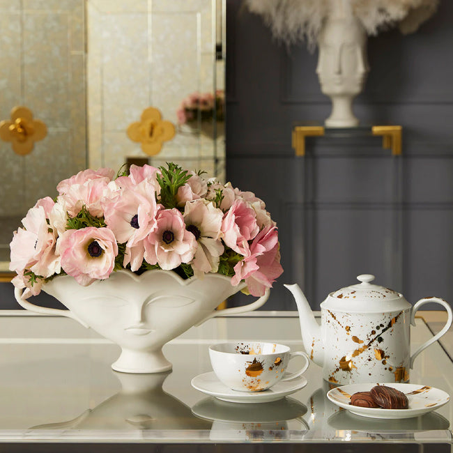 Maison Lipari 1948 Canapé Plate Set - White & Gold  JONATHAN ADLER.