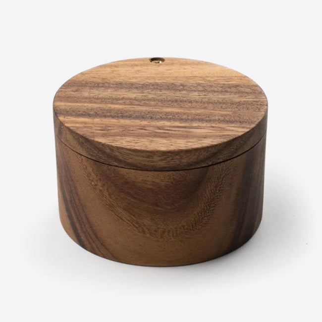 Maison Lipari Acacia Salt Cellar - Brown  IRONWOOD.