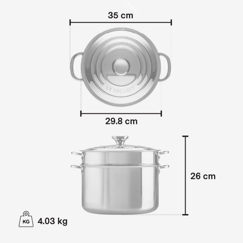 Le Creuset | Marmite Signature de 8,3 L avec insert à pâtes et couvercle