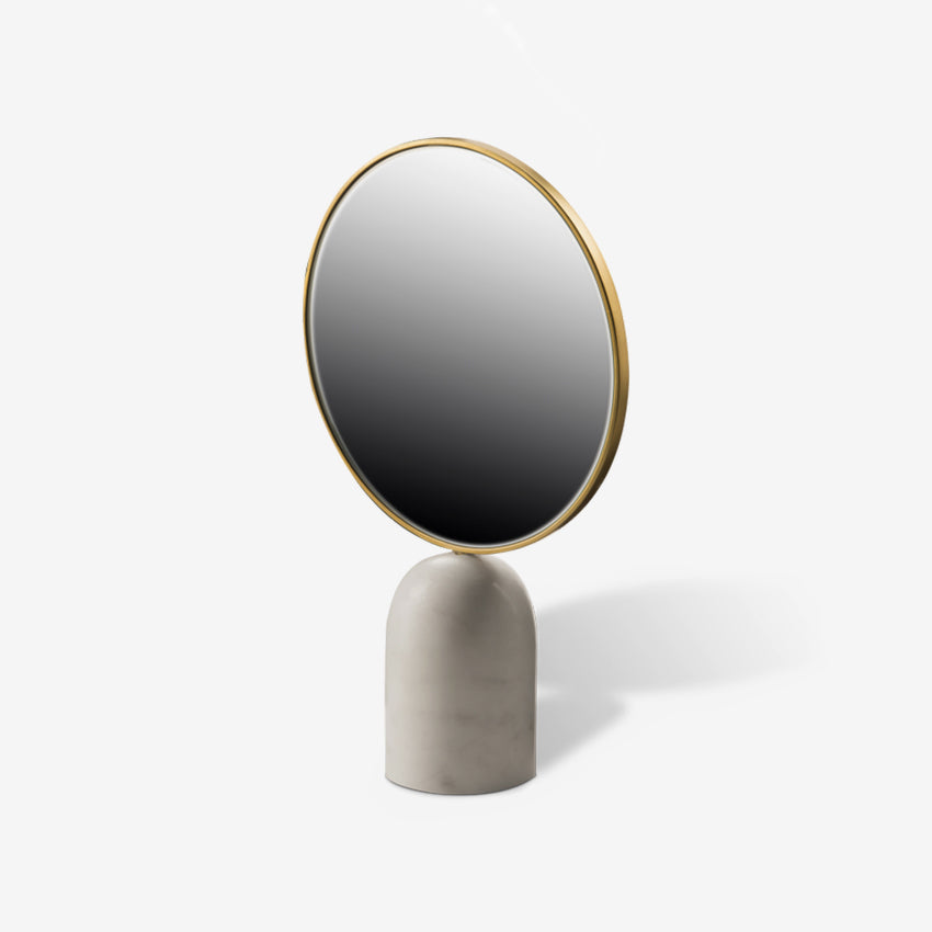 Polspotten | Round Mirror with Marble Base