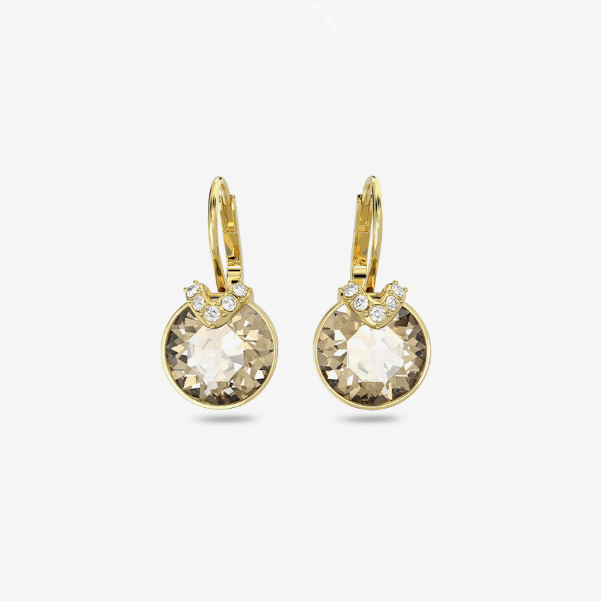Swarovski | Bella V - Pendants d'oreilles en Plaqué Or, Coupe Ronde