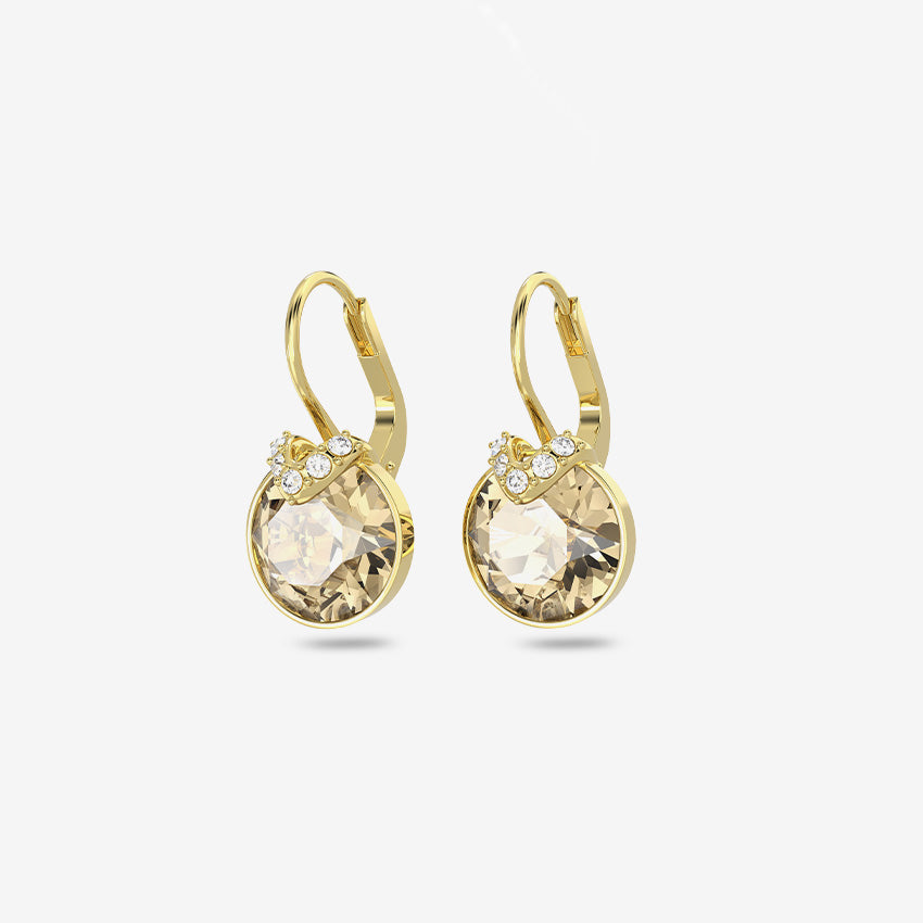 Swarovski | Bella V - Pendants d'oreilles en Plaqué Or, Coupe Ronde