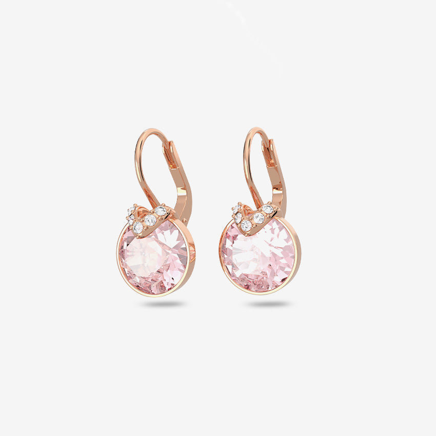 Swarovski | Bella V - Pendants d'oreilles en Plaqué Or, Coupe Ronde